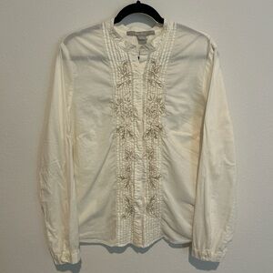 Ella Rose Embroidered Cream Shirt
